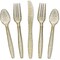 Plastic Silverware Set, Forks, Knives, Spoons (Gold Glitter, 144 Pieces)